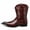 Brown, variant on Men’s Embroidered Western Cowboy Boots, Pointed Toe Metal Toe Cap Block Heel, Side Zipper Vintage British Style Chunky Heel Mid-Calf Boots