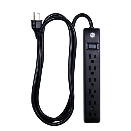 UPC: 0043180140883 | GENERAL ELECTRIC GE 6-Outlet General Purpose Power Strip  6ft. Cord  Black – 14088