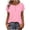#381-Pink, variant on Craaazy Women's Casual Solid Crew Neck Short Sleeve T-Shirt Loose Fit Comfy Breathable Top for Spring Summer Daily Wear Gifts