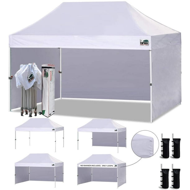 Eurmax 10 X10 Ez Pop Up Canopy Tent Commercial Instant Canopies With 4 Removable Zipper End Side Walls And Roller Bag Bonus 4 Sandbags Kelly Green