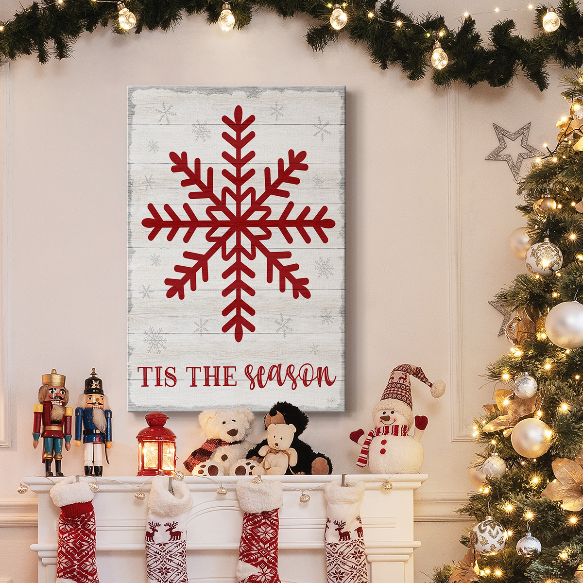 Tis the Season Snowflake- Gallery Wrapped Canvas