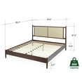 thumbnail image 5 of Asher 47" King Platform Bed Frame, Rattan Headboard, Mid Century and Boho, Solid Wood, Walnut, 5 of 18