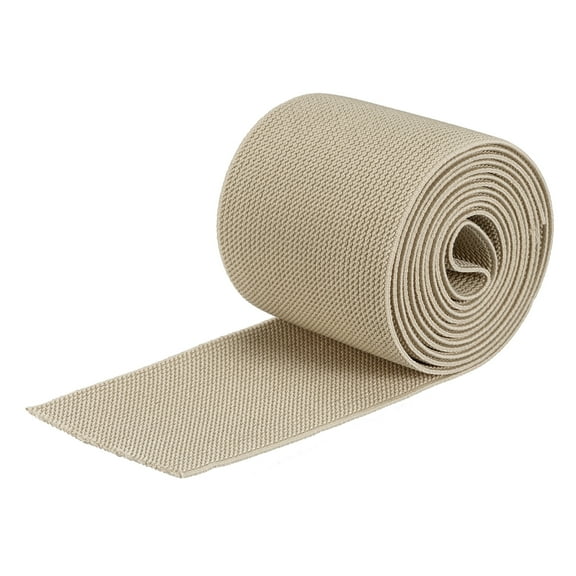 Uxcell Twill Elastic Band Double Side 3" Flat 2 Yard 1 Roll Flat Elastic Ribbon Cord Beige for Sewing, Waistband