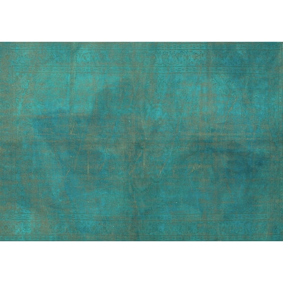 Ahgly Company Machine Washable Indoor Rectangle Persian Turquoise Blue Traditional Area Rugs, 5' x 7'
