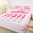thumbnail image 3 of Feelyou Pink Cowgirl Hat Full Size Sheets for Kids, Kawaii Princess Style Bed Sheets, Howdy Theme Sheet Sets, Microfiber Bedroom Decor, 4-Piece, 3 of 7