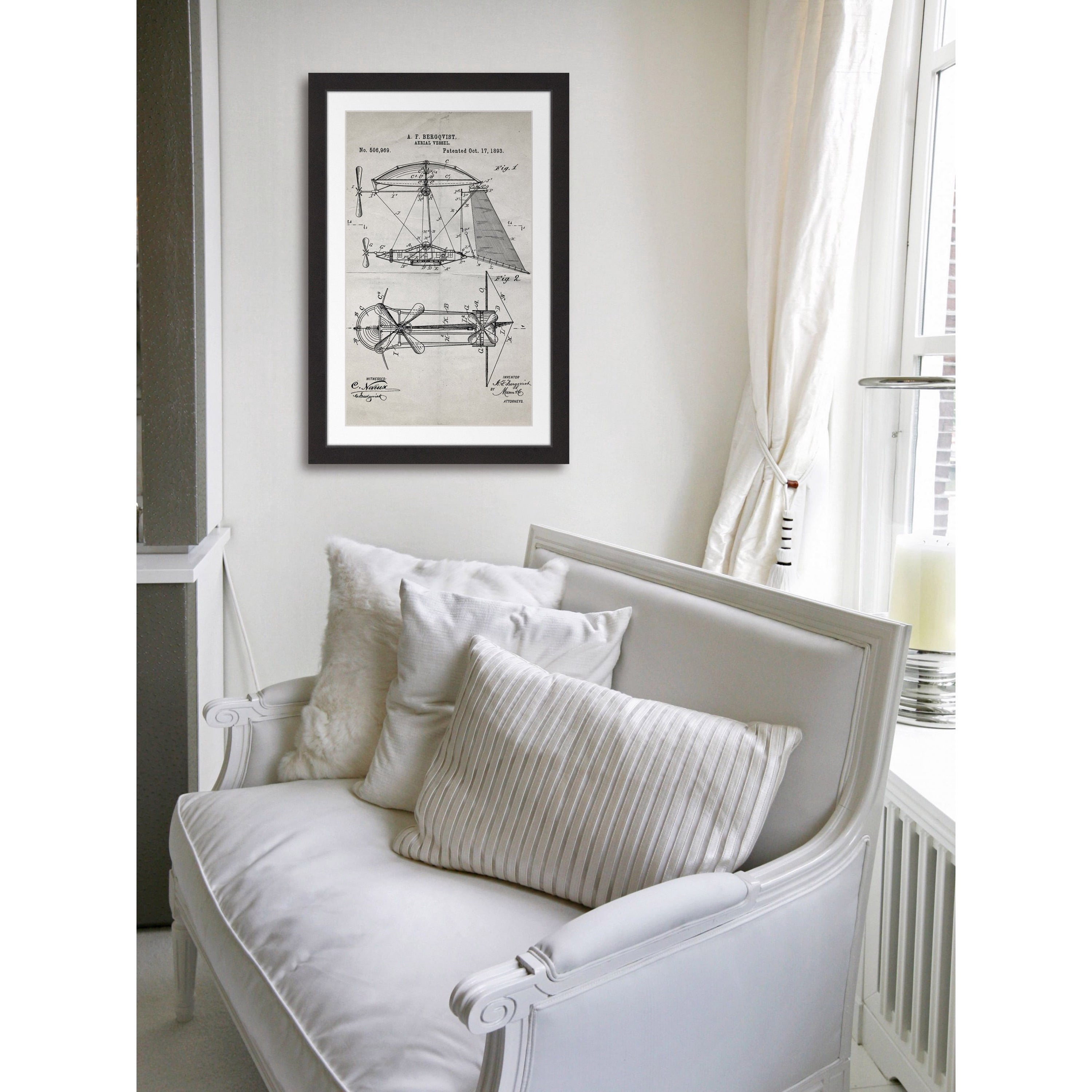 "Aerial Vessel 1893 Old Paper" Framed Painting Print