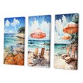 thumbnail image 3 of Designart "Southern Shoreline Echoes" Nautical & Beach Wall Art Set Of 3 - Turquoise Beach Sand Canvas Set For Living Room Decor, 3 of 7