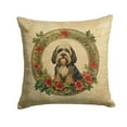 thumbnail image 2 of Tibetan Terrier Christmas Flowers Throw Pillow 14 in x 14 in, 2 of 2