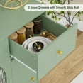 thumbnail image 7 of Homfa Coffee Bar Cabinet with 3 Drawers & Glass Door, Modern Buffet Sideboard Bar Table for Dining Room, Green, 7 of 7