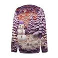 thumbnail image 5 of Domuza Womens Cardigan Sweaters Xmas Cute Print Long Sleeve Knitted Sweaters Fall Winter Lightweight Casual Button Up Blouse Light Purple XL, 5 of 5