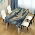 thumbnail image 4 of Yayeee Tablecloths 54" x 54" Rectangle Wrinkle Resistant Party Table Cover, Beige Floating Whale, 4 of 8