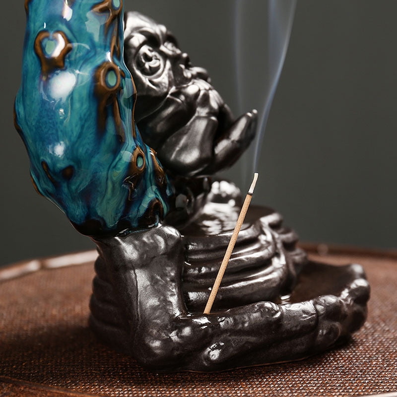 Backflow Incense Holder Burner Spooky Moon and Skull Incense Burner Waterfall Incense Burner Skull Decor