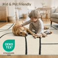 thumbnail image 4 of ODIKA 6'x9' Washable Area Rug Non-Slip, Easy Care, Beige Black Geometric Contour Elegance Abstract Curved Lines and Minimalist Design for Family Room, Living Room, Master Bedroom, 4 of 7