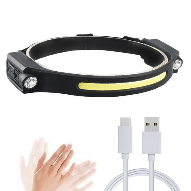 Faro LED portátil USB recargable de silicona COB faro de inundación con sensor de movimiento para correr de noche al aire libre ciclismo pesca camping