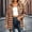Brown, variant on FDGIU Women's Oversized Plaid Flannel Shirt Shacket, Lapel Collar Long Sleeve Button Down Casual Overshirt with Side Pockets for 2026 Spring Fall Outdoor Daily Layering