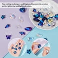 thumbnail image 3 of 1box 48Pcs 16 Styles Mix Shapes Loose Beads Crystal Pendant Leaf Teardrop Butterfly Snowflake Star Heart Hamsa Hand AB Crystal Beads for Necklace Earrings Bracelet Jewelry Making, 3 of 7