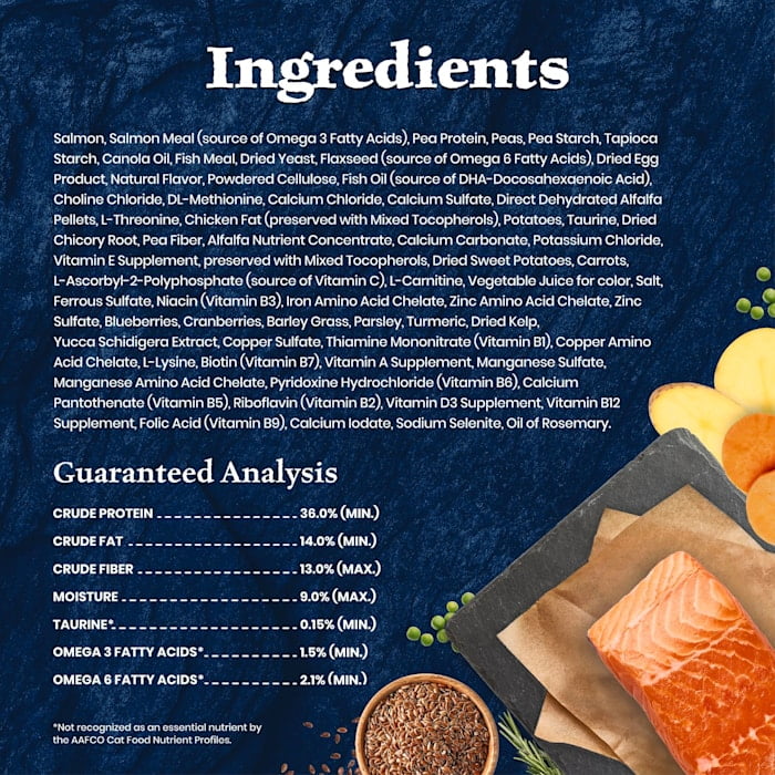 Blue Buffalo Wilderness High-Protein Salmon Mature Cat Food, 7+ Years, 5lb photo 4