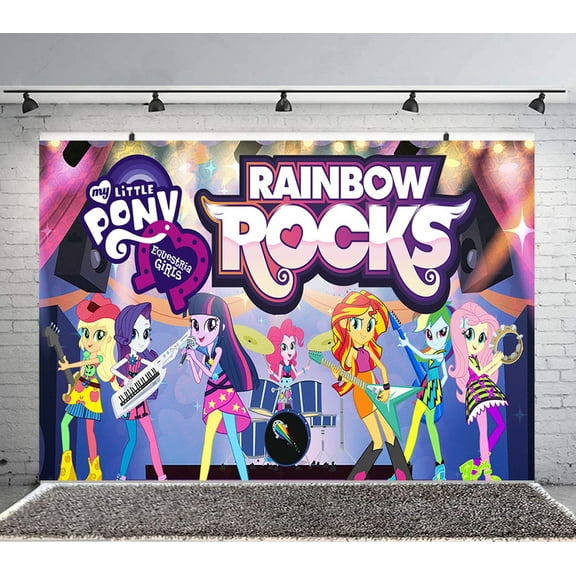 Equestria Girls Backdrop Banner Party Supplies Poster Movie Theme Background for Photography Kids Birthday Decorations