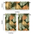 thumbnail image 6 of 3PCS Hawaiian Leaf Kitchen Curtain Set, 27.5x36 Inch Polyester Botanical Tier and Valance Drapes, Tropical Flower Window Treatments for Bathroom or Kitchen, 6 of 6