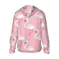 thumbnail image 3 of Uemuo Pink Flamingo Pattern Women's Full Zip UPF 50+ Sun Protection Hoodie Jacket Long Sleeve Sun Shirt Hiking Outdoor Performance with Pockets-X-Large, 3 of 9