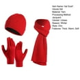 thumbnail image 3 of CSChome Hat Scarf Gloves Set Winter Hat Scarf Set - Unisex Striped Solid Color Thick Warm Elastic Non-Slip Cozy, 3 of 7