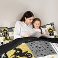 thumbnail image 5 of Homewish Motercycle Sports Player Queen Comforter Set, Eat Sleep Ride Bedding Sets, Yellow Patchwork Print Reversible Bedding Comforter Set, Ultra Soft Bedroom Decor, 3 Pieces, 5 of 8