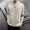 thumbnail image 2 of Ropa para hombre, camiseta holgada con gráfico en la parte superior blanca para hombre, ropa de calle estampada, moda Harajuku, manga larga, citas casuales, talla XL, 2 of 5