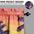 thumbnail image 5 of Kitchen Curtains 36 Inch Short - 3 Panel Set, Rod Pocket Window Curtain with Tropical Palm Tree Sunset Print, 100% Polyester for Boho Kitchen, Beach Room, Easy Wash, 5 of 6