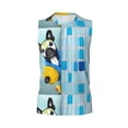 thumbnail image 6 of Lsque French Bulldog Dog in a Bathtub Print Men's Cotton Blend Sleeveless Muscle Shirts (S-3XL)- Moisture Wicking, Odor Protection, UPF 30+,3X-Large, 6 of 8