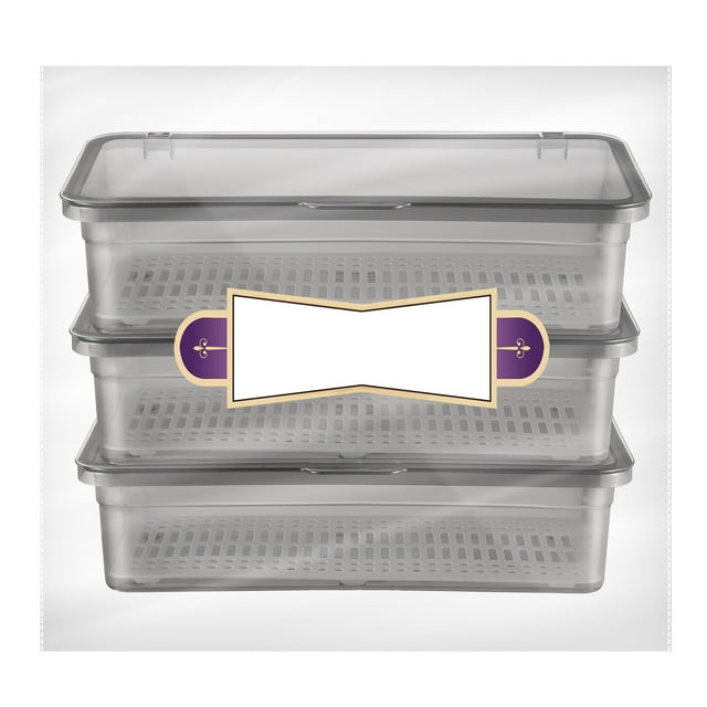 Bandejas de plástico para cubiertos de 3 uds. Con tapa, organizador de cubiertos, cajas de contenedores de almacenamiento para encimera de cubiertos