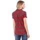 thumbnail image 3 of Camisas de cuadros para mujer INSPIRE CHIC con cuello de punta y botones 3XL rojas, 3 of 6