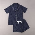 thumbnail image 4 of Womens 2 Piece Pajamas Set Short Sleeve Sleepwear Button-Down Shirt and Shorts Set, 4 of 6
