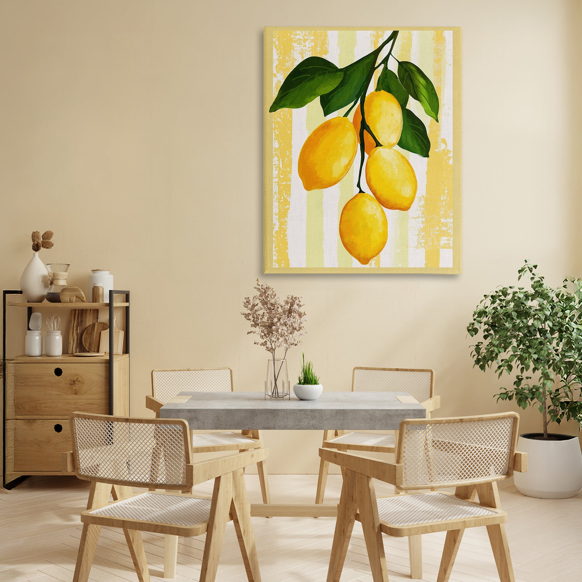 Stupell Industries Lemons on Green Branch Canvas Wall Art, design by Yen