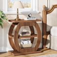 thumbnail image 5 of Tribesigns 26" Side Table, 3-Tier Rectangle End Table with Storage Shelves, Tall Narrow Nightstand for Living Room, Bedroom, Brown, 5 of 5
