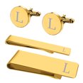 thumbnail image 1 of BodyJ4You 4PC Cufflinks Tie Bar Money Clip Button Shirt Personalized Initials Letter L Gift Set, 1 of 6