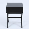 thumbnail image 6 of LuxenHome Black X-Leg Accent End Table with Storage, 6 of 9