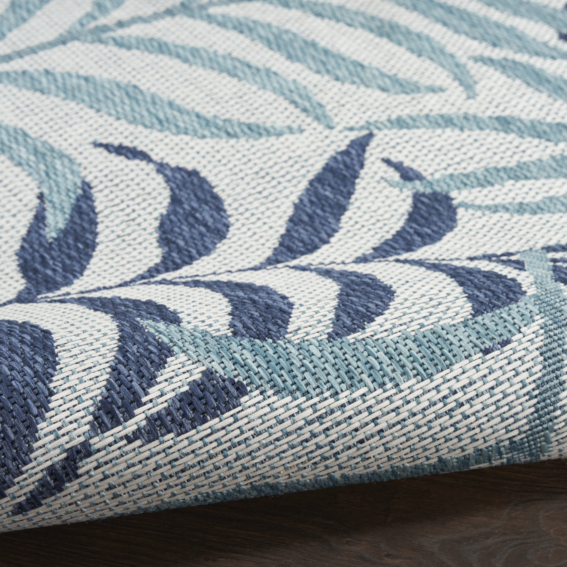 Nourison Garden Oasis 2' x 8' Blue Tropical Rug