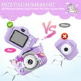thumbnail image 4 of PayUSD Kids Camera for Girls Boys 64GB 1080HD Selfie Digital Cameras Portable Toddler Unicorn Toys Christmas Birthday Gift Age 3-10, Purple, 4 of 8