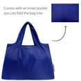 thumbnail image 5 of Wrapables Large & Small Foldable Tote Nylon Reusable Grocery Bags, Set of 2, Blue, 5 of 7