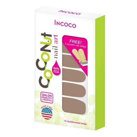 Coconut Nail Art by Incoco Nail Polish Strips, Moon (Best Nail Art Games)