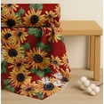 thumbnail image 4 of Soimoi Red Cotton Voile Fabric Leaves & Sunflower Floral Print Fabric by the Yard 56 Inch Wide, 4 of 7