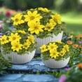 thumbnail image 6 of Indoor Concrete Pots Set 3PCS Outdoor Indoor Modern Planter,17" + 14.4"+11.4" Dia Round Flower Pots for Patio, Garden, Home and Office, 6 of 7