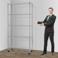thumbnail image 1 of 5 Tier Wire Shelving Unit Storage Metal Shelf Standing Shelf Units NSF Heavy Duty Height Adjustable Garage Shelving 14" W x 30" L x 60" H with Wheels Large Commercial Shelving, Silver, 1 of 7