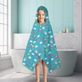 thumbnail image 6 of Blue Cartoon Unicorn Ice Cream Donut Star Cloud Hooded Bath Towel，50"x30" for Ages 3 To 12 Kids, Quick Dry Lightweight Soft Microfiber Hood Beach Towel Cover Up for Kids, 6 of 7
