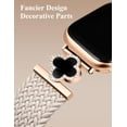 thumbnail image 3 of Wearlizer Braided Magnetic Band Compatible with Apple Watch 38/40/41/42/44/45/46/49mm, Stretchy Nylon iWatch Band with Clover Charm, Elastic Woven Strap for iWatch Series 11 10 9 8 7-1 SE Ultra, 3 of 7