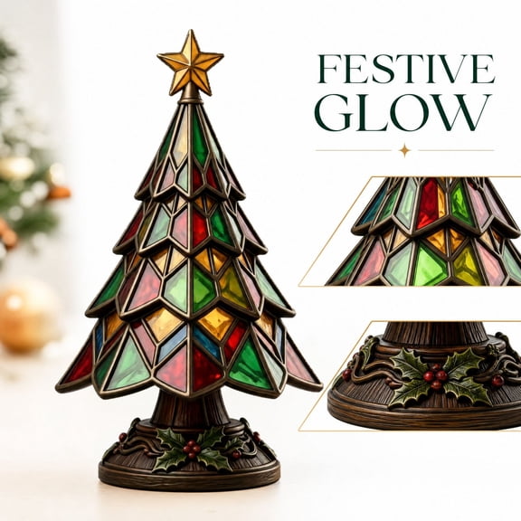 Clearance! Stained Glass Christmas Tree Night Light - Christmas Tree, Christmas Tree Lights, Christmas Decorations, Christmas Decor, LED Christmas Lights for Holiday Home