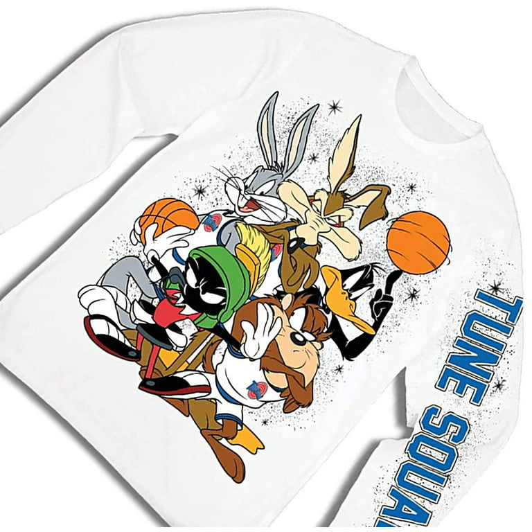 space jam Long Tee - Squad and Sleeve Monstars - Tune Classic Group T-Shirt 90s Mens Shirt