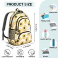 thumbnail image 5 of White Sunflower Backpack for School,Cute School Bag,Schoolbag with Adjustable Shoulder Straps & Padded Back,16.9 Inch, 5 of 5