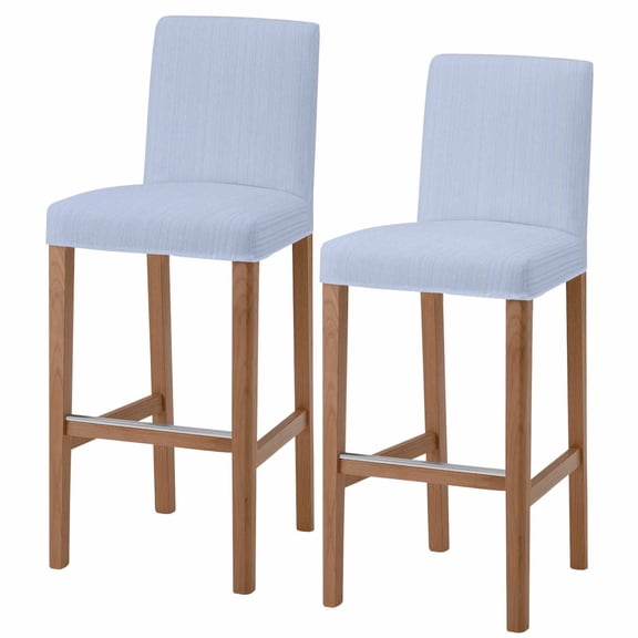 Farmhouse Blue Thin Lines Bar Stool Covers - Stretch Dining Chair Covers Set of 2, Modern Striped Minimalist Bar Chair Cover Removable Counter Stool Pub Chairs Slipcovers Protectors for Kitchen/Cafe