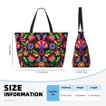 thumbnail image 5 of Horeoi Colorful Floral Embroidery Mexican Print Large Capacity Beach Travel Bag Waterproof Polyester with Multiple Pockets for Beach Camping Gym, 5 of 5